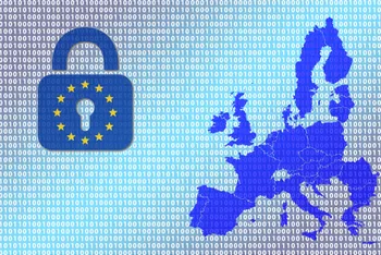 Illustratie van een Europese kaart in het kader van technologie