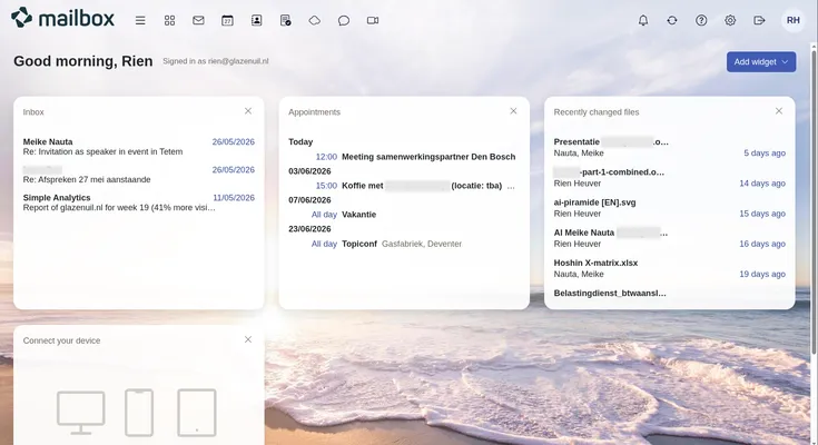 Mailbox dashboard