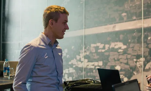 A photo of a flip chart with process drawings